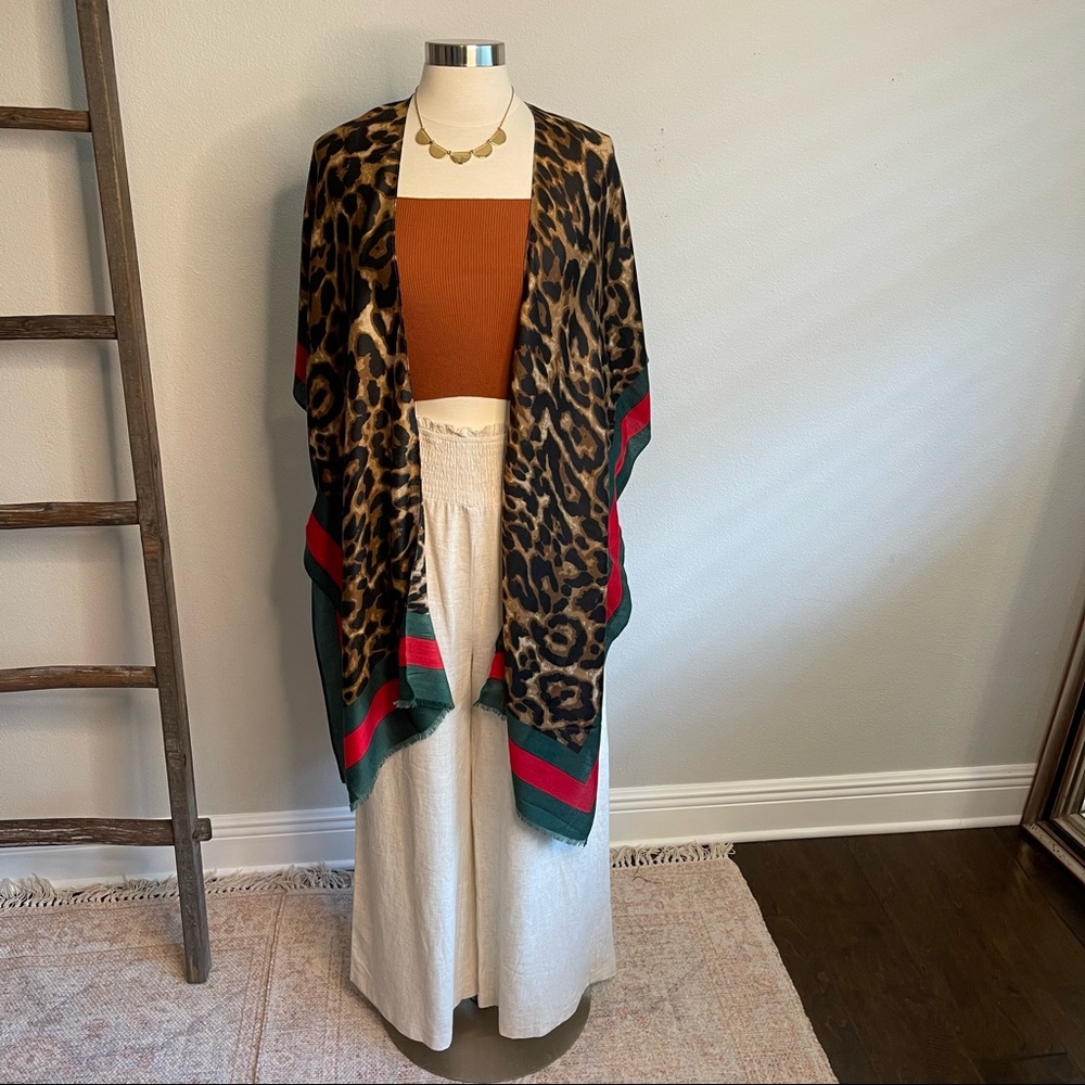 Animal Print Kimono One Size NWT